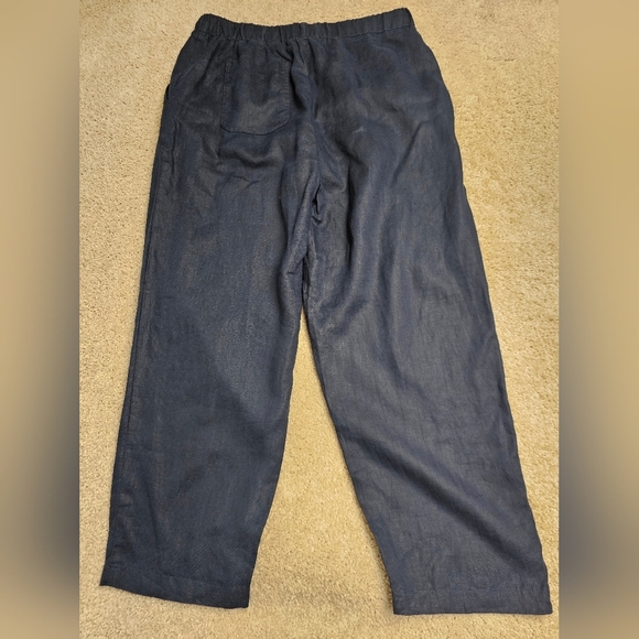 Quince 100% European Linen Pants Navy Pull On Size Medium - Picture 6 of 7